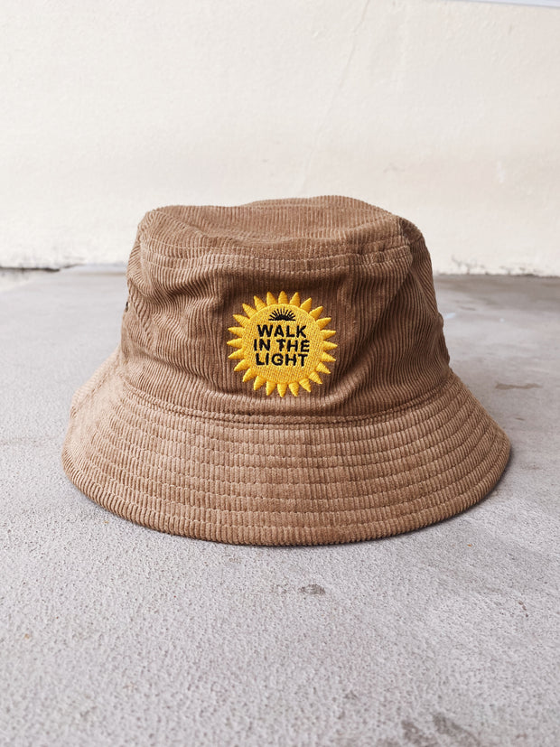 Walk in the Light Bucket Hat- Sand Corduroy – Then, Now, Always